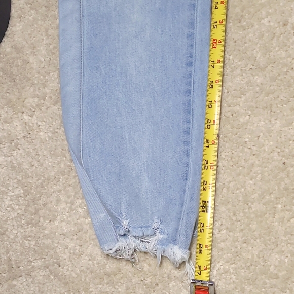 KanCan Erin High Rise Slim Straight Leg Pin Stripe Jeans 7 - Picture 15 of 16